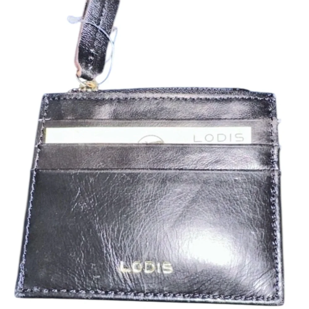 Lodis Black Leather Card Wallet
